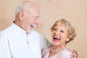 Senior couple in love, still make each other laugh.
